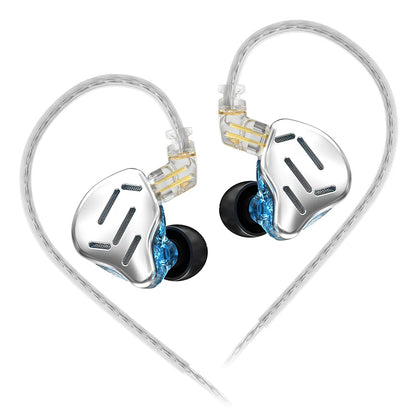 KZ ZAX 7BA+1DD Hybrid In-Ear Earphones – 16 Drivers HiFi Wired IEM Earbuds with Detachable Cable & Microphone