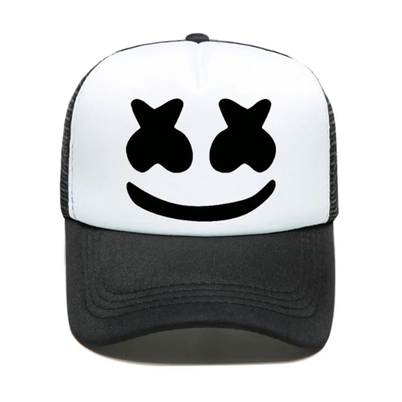 Fashion Cartoon Mesh Baseball Caps Men Women Hip Hop Snapback Hat DJ Marshmallow Cap Summer Breathable Mesh Outdoor Sun Hat