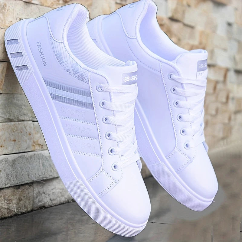 Zapatillas de skate de caña baja para hombre: transpirables, con cordones y suela de PVC