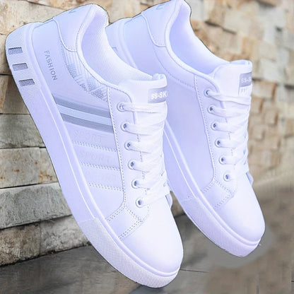 Zapatillas de skate de caña baja para hombre: transpirables, con cordones y suela de PVC