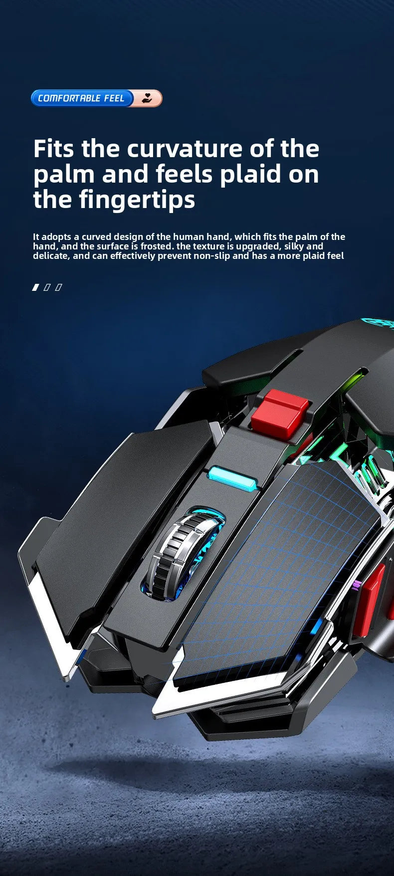 2025 Нова безжична гейминг мишка SC300 2.4G RGB 3200dpi, презареждаема, безшумна механична e-sports мишка за настолен компютър и лаптоп