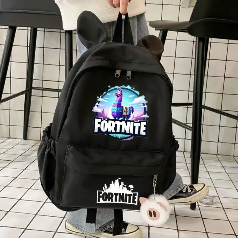 New Fortnite Cartoon Backpack Boy Girl Casual Schoolbag Large Capacity Student Bag Rabbit Ears Travel Backpack Stationary Gift