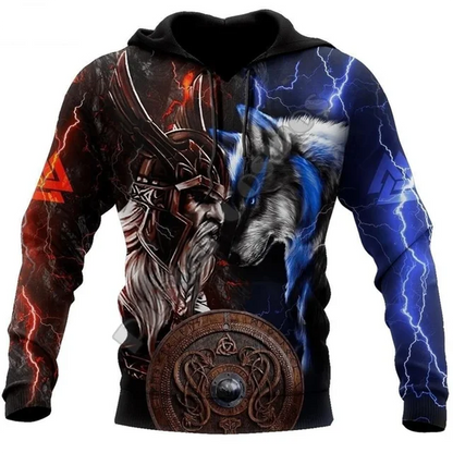 Módne jarné a jesenné mikiny s kapucňou pre mužov s motívom vlka, 3D potlač po celej ploche, unisex pulóver, ležérna bunda, streetwearový kabát, veľkosť 4XL