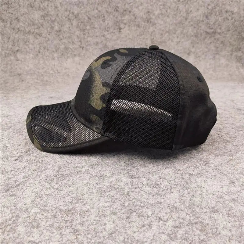 Gorra de béisbol de malla transpirable de verano para hombre, talla grande, ajustable, gorra casual de camuflaje para actividades al aire libre y en la selva, para hombre, 62 cm