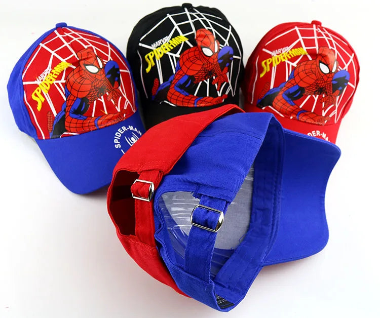 Marvel Anime Figure Spider-Man Cartoon Baseball Cap Cotton Polyester Peaked Cap Boy Girl Headwear Accessories Kids Birthday Gift