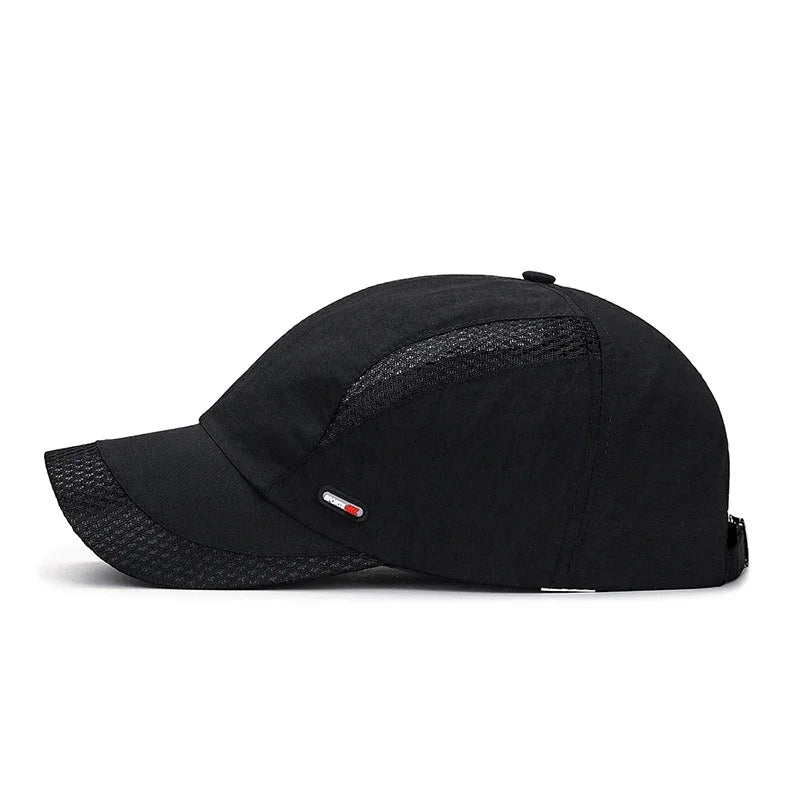 Summer Breathable Mesh Quick-Drying Hat Outdoor Sports Sun Hat Red Leather Label Sun Protection Sun Hat