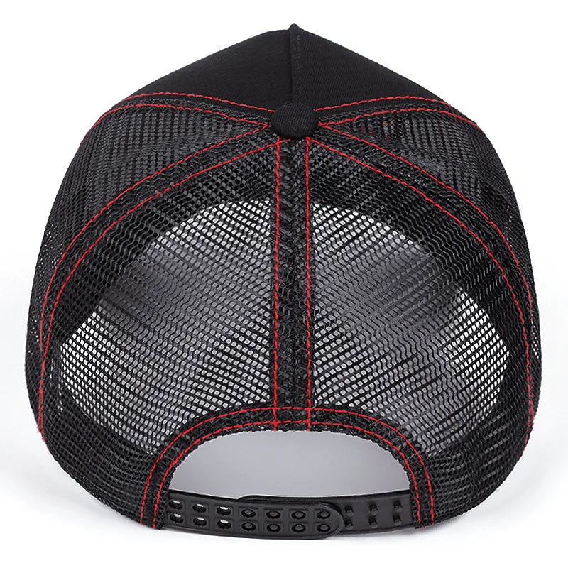 Trendy Eagle Embroidery Baseball Cap Men Women Summer Breathable Mesh Snapback Trucker Hat