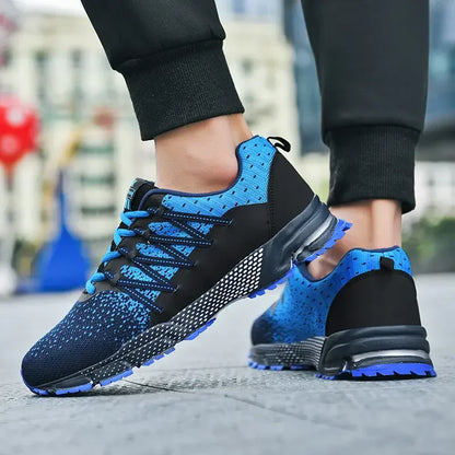 2025 Thick Soled Sports Shoes Youth Mesh Breathable Running Shoes Trend Spring Summer Korean Large Black and White Shoes walk