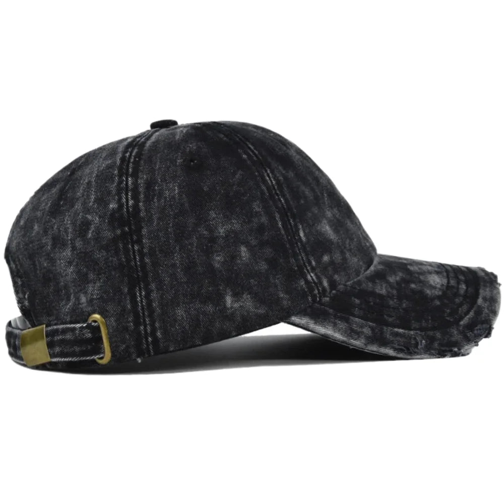 New Unisex Washed Cotton Cap High Quality Denim Plain Baseball Cap Men Women Adjustable Casual Outdoor Streetwear Fashion Hat