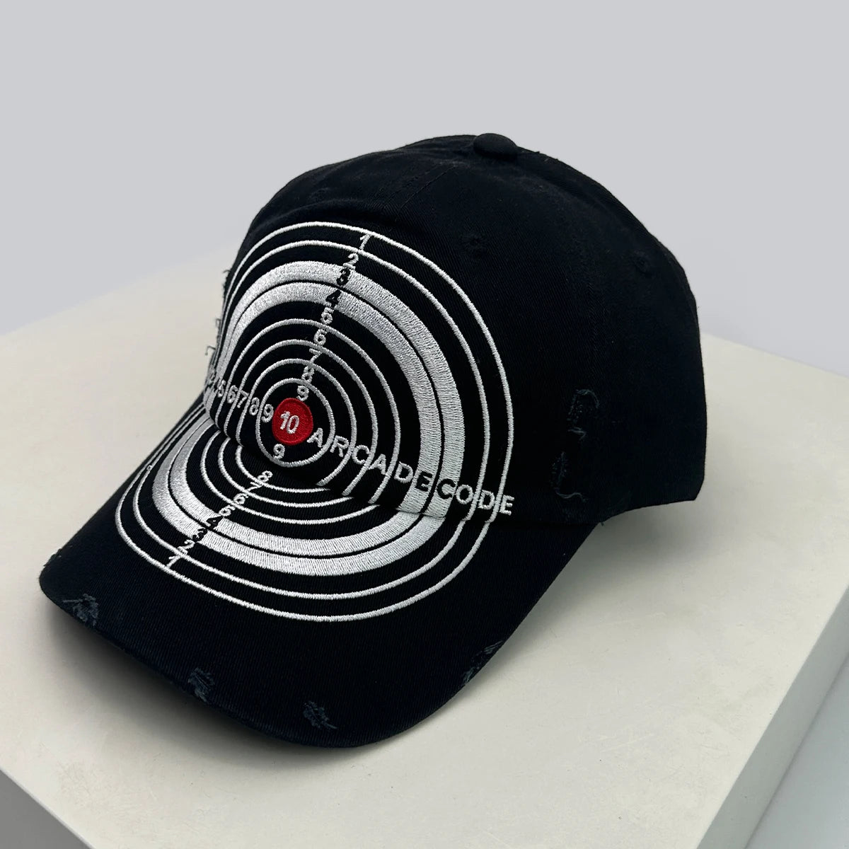 New Unisex Broken Style Bull's-eye Cross Embroidery Baseball Hats Sunshade Personal Versatile Peaked Caps Street Fashion Hip Hop