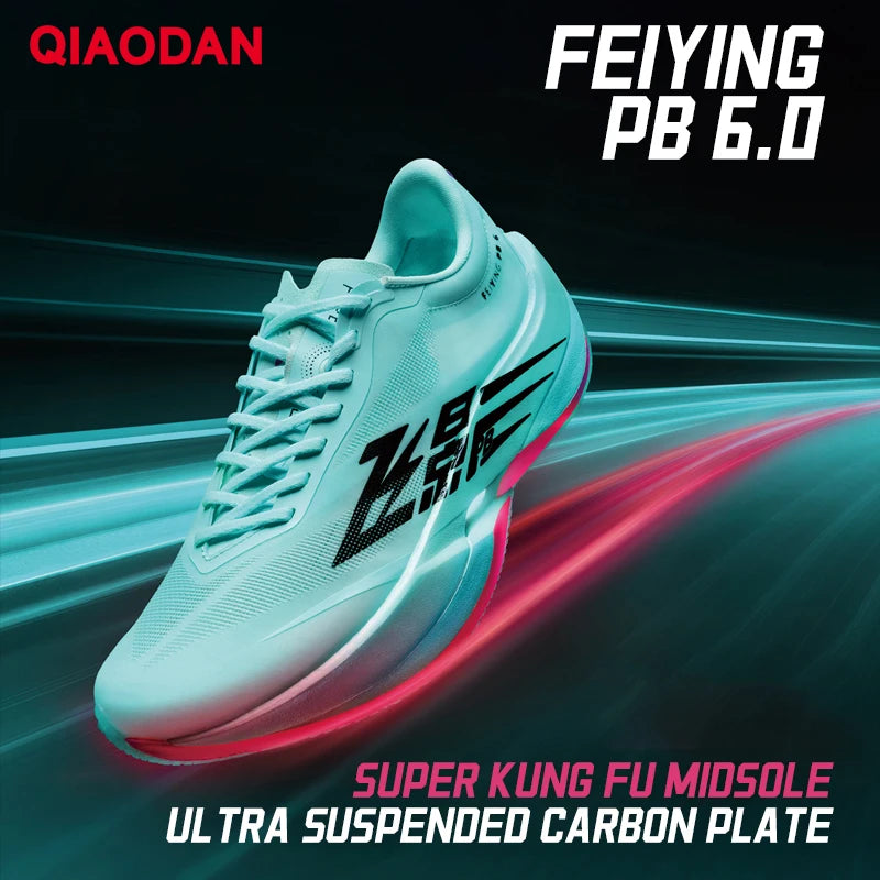QIAODAN Feiying PB6.0 Pantofi sport de maraton pentru bărbați, model nou, cu talpă suspendată și placă integrală din carbon, adidași de alergare QDB023261299