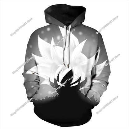 Sweatshirt com capuz Dragon Ball para rapazes e raparigas, novo modelo de outono e inverno, criativo, largo e versátil