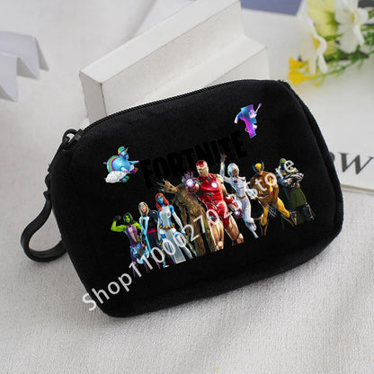 Fortnite Boys Girls Plush Coin Purse Cute Fashion Portable Wallet Cartoon Anime ID Card Storage Bag Children Birthday Gifts