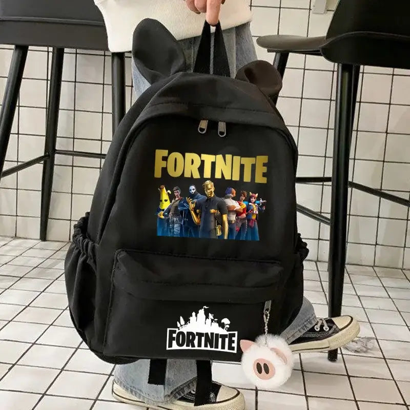 New Fortnite Cartoon Backpack Boy Girl Casual Schoolbag Large Capacity Student Bag Rabbit Ears Travel Backpack Stationary Gift