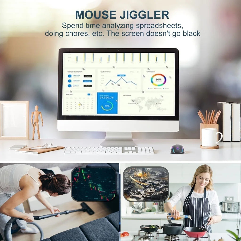 2.4G Wireless Mouse Type-C  for Macbook Laptop Computer Silent Click Mice Rechargeable Wireless Mouse Plug and Play
