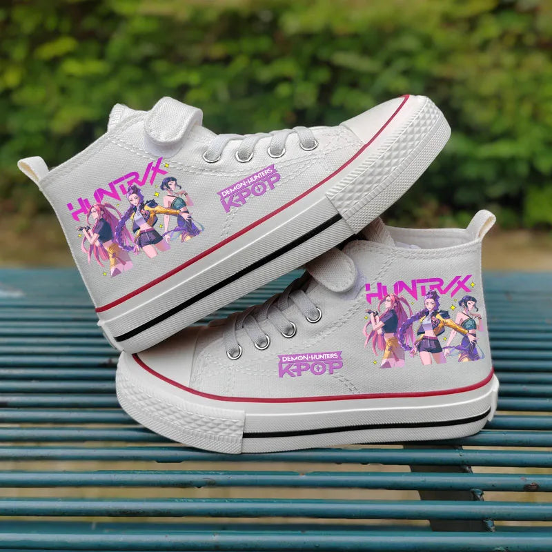 Chaussures en toile pour enfants Rumi Mira Zoey, chaussures pour filles, chaussures de sport, baskets à motifs, chaussures pour enfants, chaussures de tennis à tige haute, chaussures de ville.