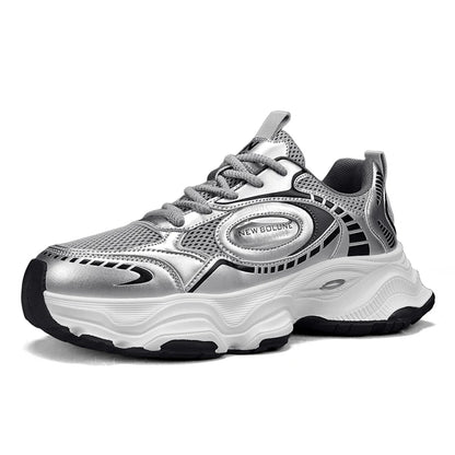 Herren-Sportschuhe – Neu, aus Mesh, atmungsaktiv, mit dicker Sohle, höhenverstellend, strapazierfähig, für den täglichen Weg zur Arbeit, vielseitig einsetzbare Freizeit-Sneaker
