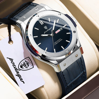 Relógio para homem POEDAGAR – Modelo original, estilo profissional, à prova de água, bracelete em silicone, indicação da data e do dia, movimento de quartzo, relógio de luxo na moda.