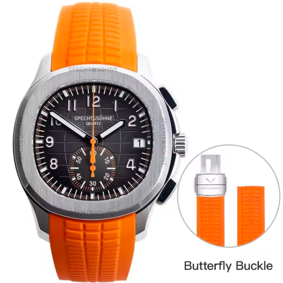2026 New Specht&Sohne Men's Watches Quartz Watch Top Brand Luxury Chronograph Sport Rubber Luminous 5Bar Waterproof Reloj Hombre