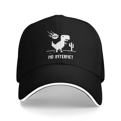 Summer Casual Baseball Cap Funny No Internet T Rex for Programmers Running Hippie Trucker Hat For Couple Hot Sal  Snapback Cap