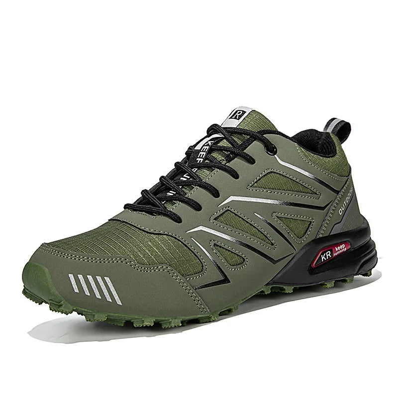 2025 New Men Hiking Shoes Outdoor Waterproof Sports Shoes Comfortable Leather Hiking Training Boots Large Size Tactical Shoe Men