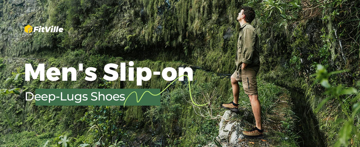 Sneakers larghe Fittington da uomo, scarpe da trekking slip-on, scarpe da corsa da uomo morbide e comode, scarpe da passeggio antiscivolo con supporto per l'arco plantare
