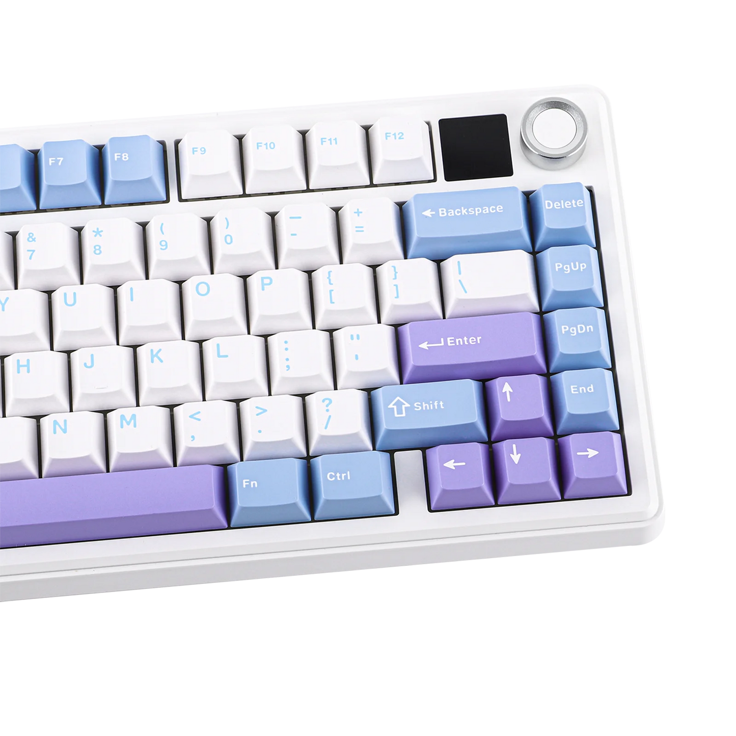 Teclado mecánico inalámbrico EPOMAKER X AULA F75 MAX compacto 75% con distribución ANSI, conexión por cable/Bluetooth/2.4GHz, pantalla TFT y perilla