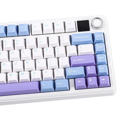 Teclado mecánico inalámbrico EPOMAKER X AULA F75 MAX compacto 75% con distribución ANSI, conexión por cable/Bluetooth/2.4GHz, pantalla TFT y perilla