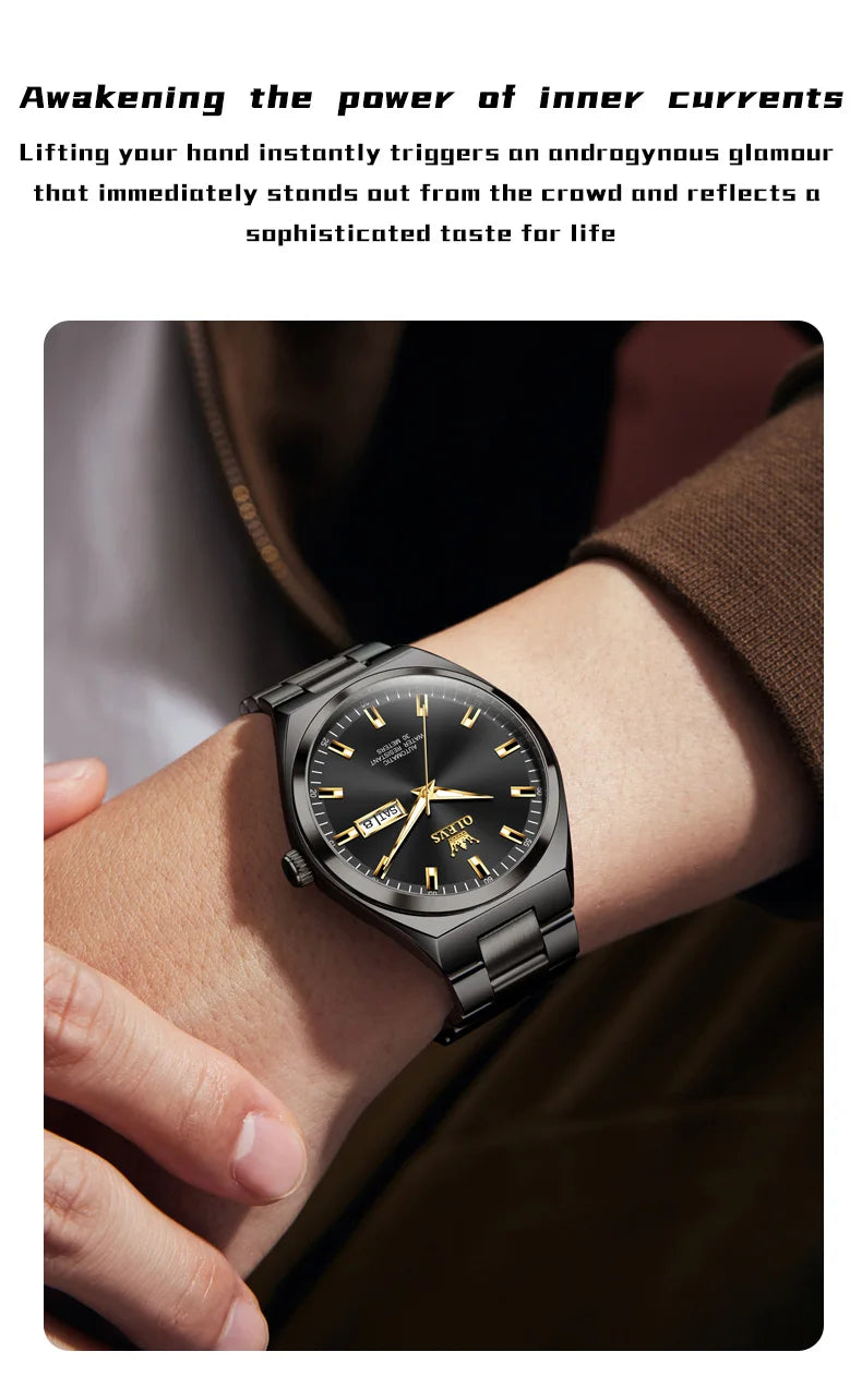 OLEVS Top Brand Luxury Automatic Watches Men Waterproof Watches 316L Steel Business Mechanical Men's Watch relogios masculino