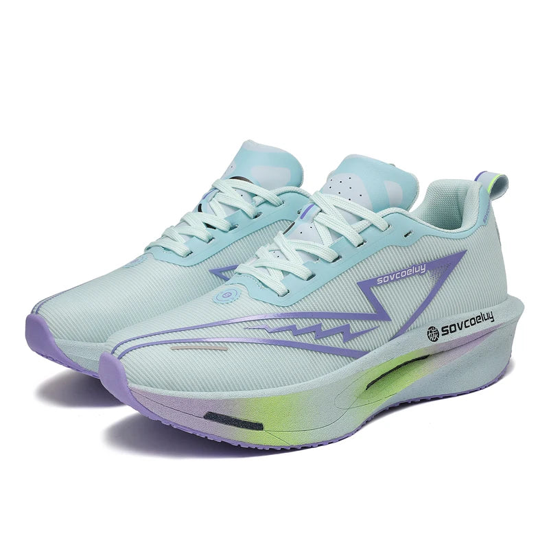 Sapatilhas de corrida com placa de carbono, especialidade maratona, para homem e mulher, desportivas, respiráveis, leves, confortáveis, atléticas e antiderrapantes