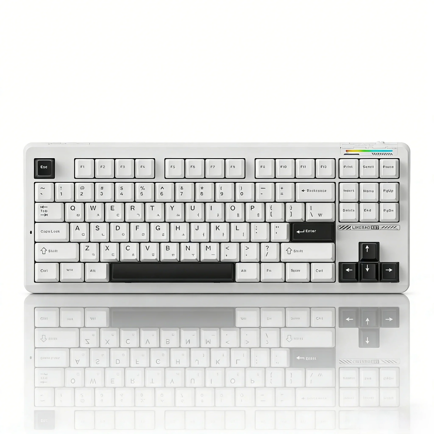Tastiera wireless AULA×LINGBAO K87 con lettere coreane, keycap PBT con montaggio gasket, software macro, switch LEOBOG