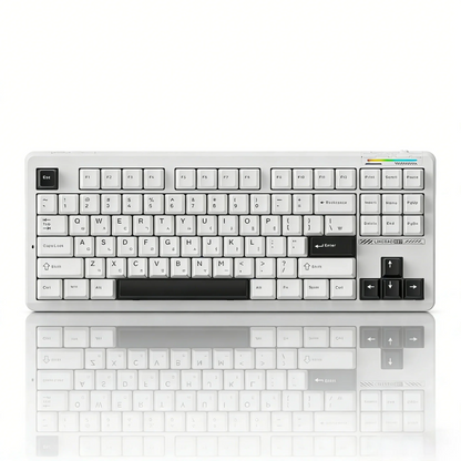 Tastiera wireless AULA×LINGBAO K87 con lettere coreane, keycap PBT con montaggio gasket, software macro, switch LEOBOG