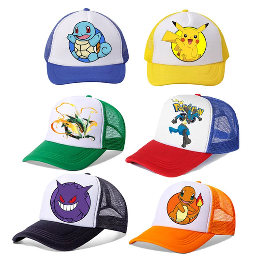 Pokemons Baseball Cap Pikachu Charizard Gengar cartoon Peaked Hat Kid Adult Summer Outdoor Sport Hat Boy Casual Fashion Cap Gift