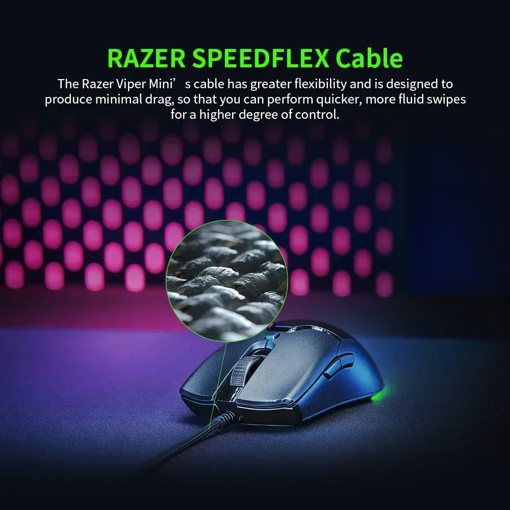 Razer Regalo de Año Nuevo Thunder Snake Viper Mini Ratón Gaming Esports con Cable para Ordenador y Portátil, Luz RGB, para Manos Pequeñas