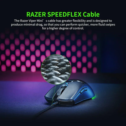 Razer Regalo de Año Nuevo Thunder Snake Viper Mini Ratón Gaming Esports con Cable para Ordenador y Portátil, Luz RGB, para Manos Pequeñas