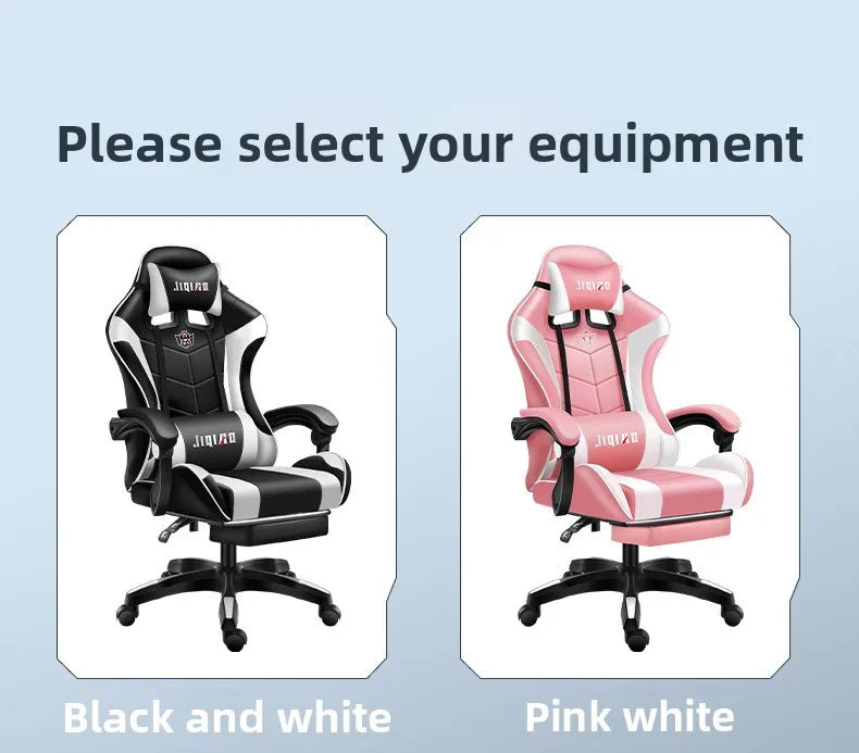 Comfortabele gamingstoel voor zittend gebruik, ergonomische gamestoel met verstelbare rugleuning, massagefunctie en draaibare zitting