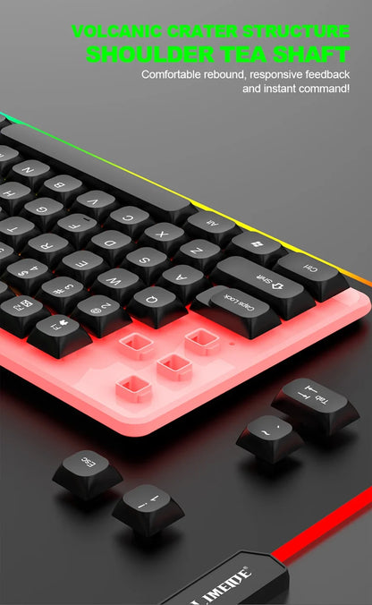Combo de teclado y ratón gaming NG GTX350 para ordenador y portátil, kit gamer con retroiluminación LED, teclado USB con cable GTX350, set negro