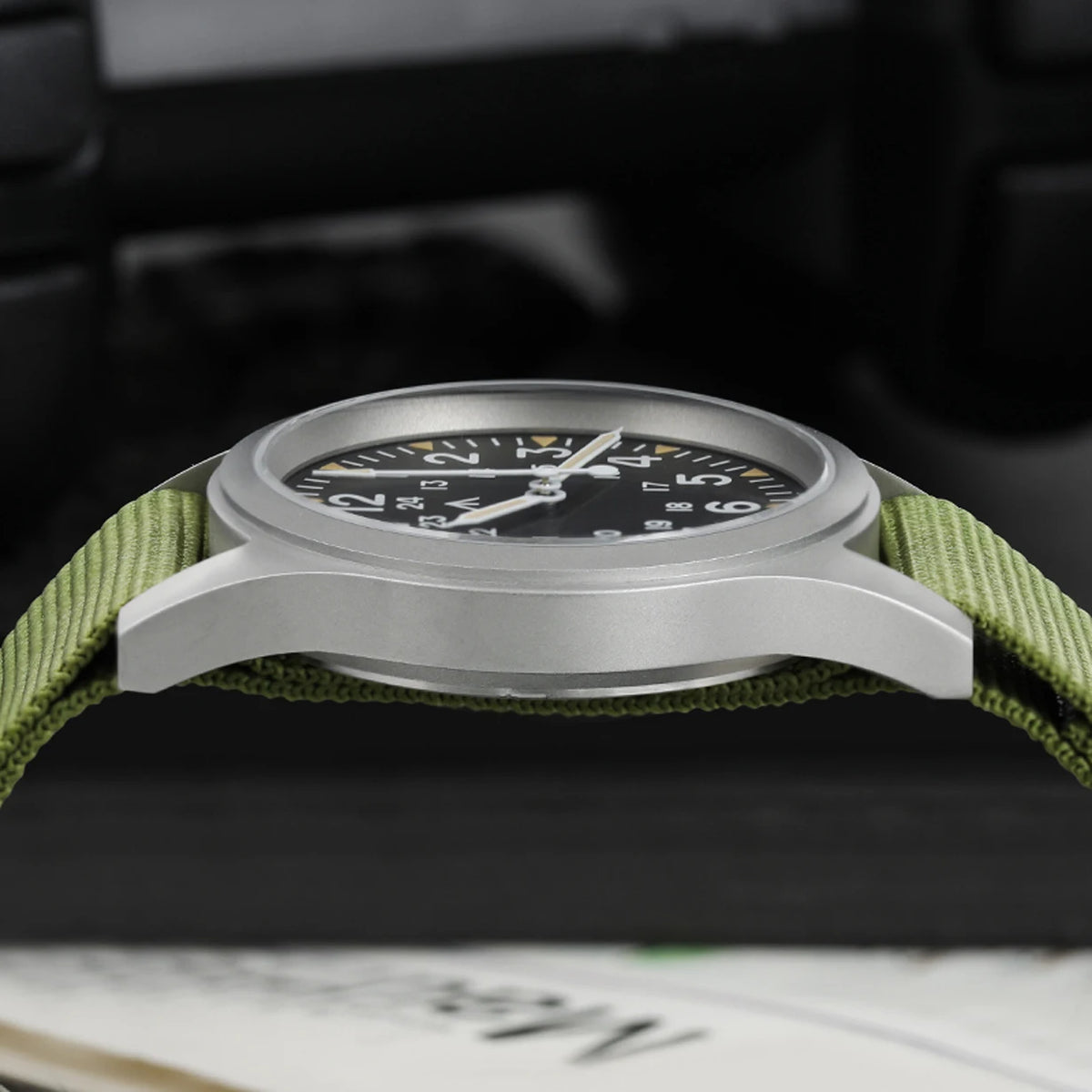 Militado ML05 38mm Vintage Watch VH31 Quartz Movement Field Watches Domed Sapphire Crystal With High Clear AR Coating Wristwatch