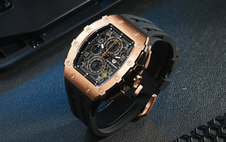 Relógio TSAR BOMBA New TB8204 para Homem, Quartzo Japonês, Cronógrafo, 50M à Prova de Água, Estilo Desportivo, Relógio de Pulso Masculino de Luxo, Presente para Homem