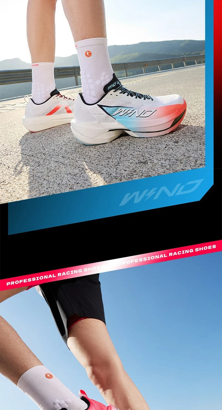 QIAODAN WIND 4PRO Pantofi de maraton cu talpă din carbon pentru bărbați, adidași profesioniști de curse, pantofi sport de alergare respirabili QDB023262291