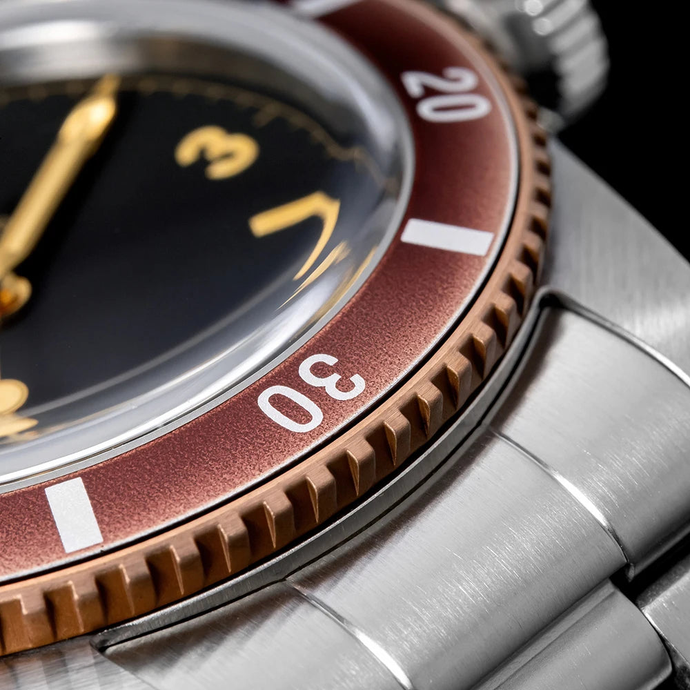 Thorn T028 Bronze Dive Watch PT5000 Automatic Movement Mechanical Watches Aluminum Bezel Sapphire 37mm Men Wristwatch