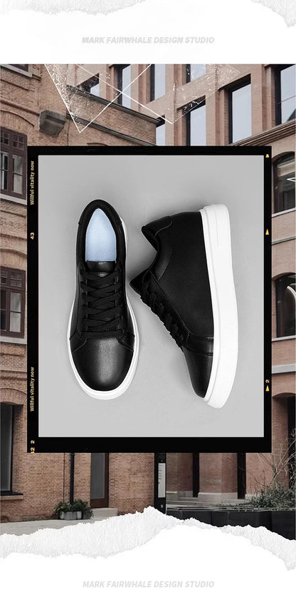 New  Men's Sneakers Elevator Shoes Heightening Height Increase Insole 6-10CM High Heels Shoes Leather Sport Shoes Men Shoes