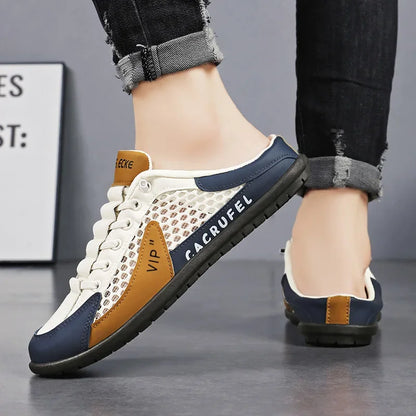 Chaussons mi-ouverts à semelle souple pour hommes, chaussures décontractées tendance d'été, baskets à semelle souple, Zapatos De Hombre, grande taille 48