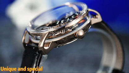 PINDU Watch Men New Space Series Unique Design Three-dimensional Dial Arabic Numerals Luminous Sapphire Mechanical Watch W2101B