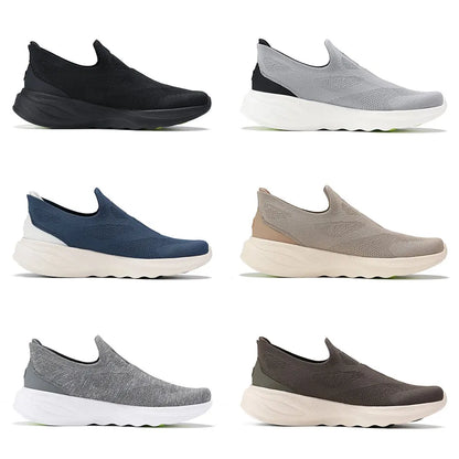 Zapatillas deportivas casual sin cordones Li-Ning SOFT GO 2 KNIT para hombre, cómodas, estables y con amortiguación, de malla para caminar, jogging y uso diario AGLV017
