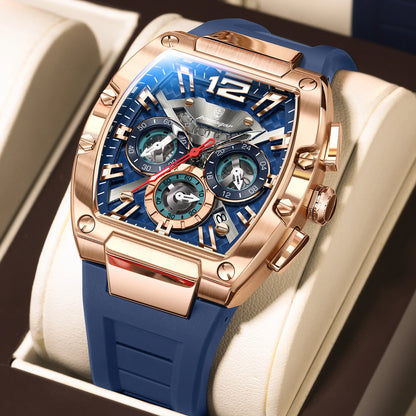 POEDAGAR Fashion Brand Men's Watch Luminous Waterproof Date Sports Male Watch Chronograph Silicone Quartz Watches For Man Reloj