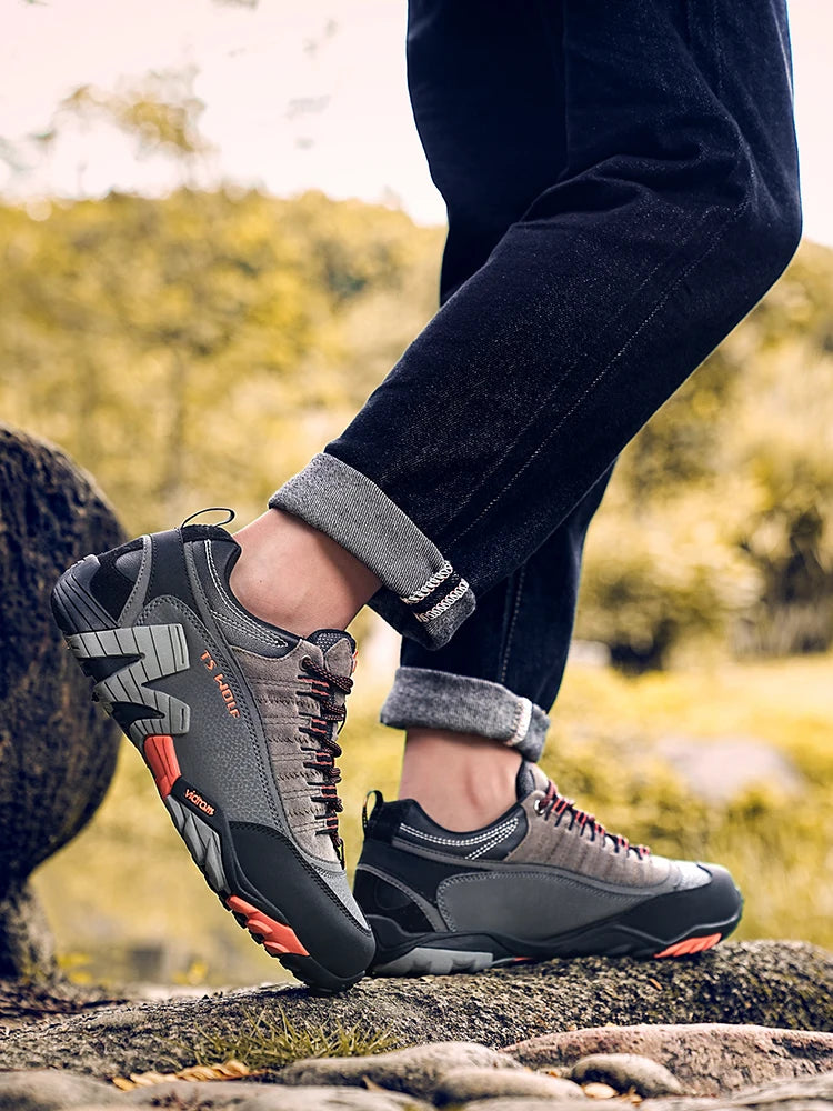 Scarpe da trekking per appassionati di attività all’aria aperta - Scarpe da trekking impermeabili da uomo - Scarponi da montagna - Scarpe tattiche da caccia nel bosco in vera pelle