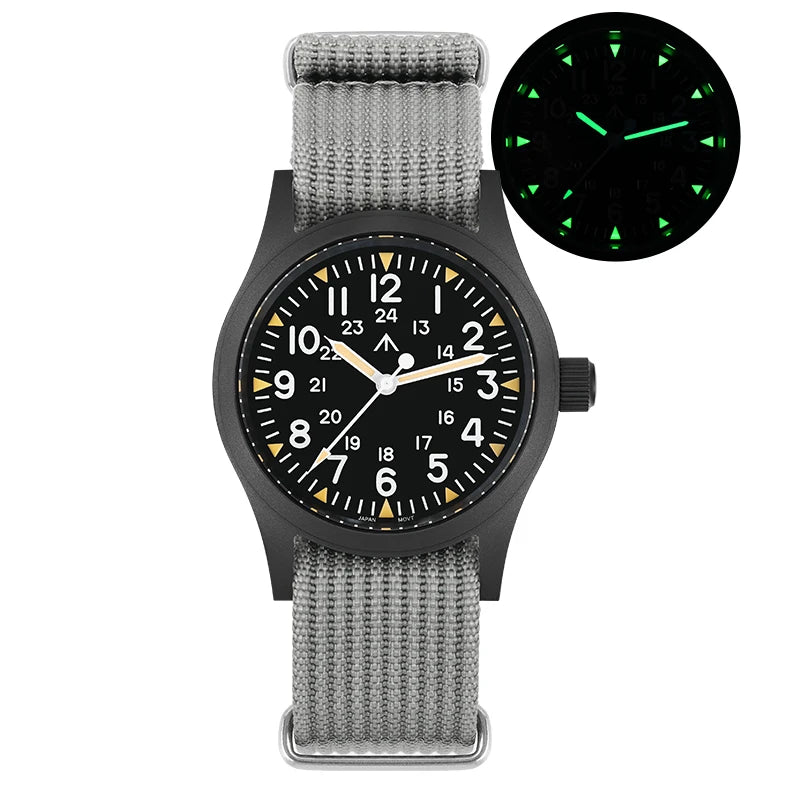 Militado ML05 Vintage Watch VH31 Sweep Second Movement Domed Sapphire Crystal With High Clear AR Coating Luminous 38mm Watches