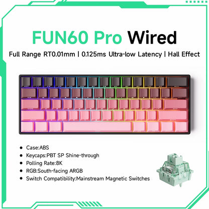 Teclado magnético Akko MonsGeek FUN68 FUN60 PRO&MAX HE 60% 65% para gaming, teclados gaming Rapid Trigger 8K, teclado personalizado para gamer e esports