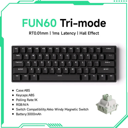 Teclado magnético Akko MonsGeek FUN68 FUN60 PRO&MAX HE 60% 65% para gaming, teclados gaming Rapid Trigger 8K, teclado personalizado para gamer e esports